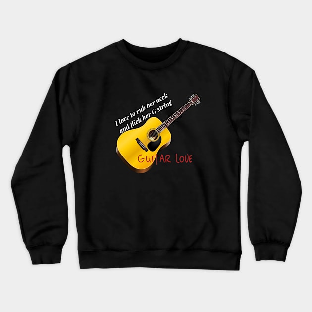 Guitar Love Crewneck Sweatshirt by Rossla Designs